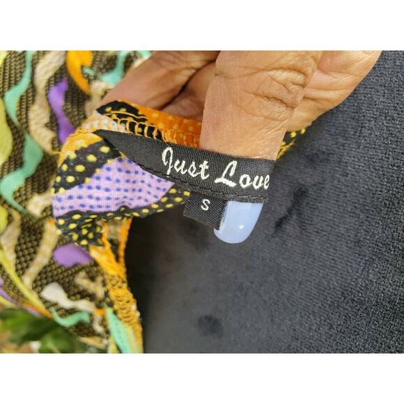 Just Love Women Multicolor Polyester Halter Neck Off Shoulder Long Maxi Dress S - Picture 9 of 12